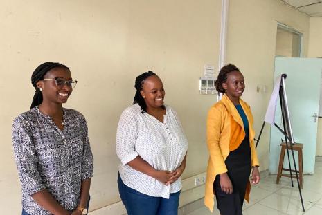 The newly elected UON ETAT+ Coordinator Dr Irene Ngenzi and her deputy Dr Daisy Aluso together with the outgoing deputy Dr Gillian Muiruri